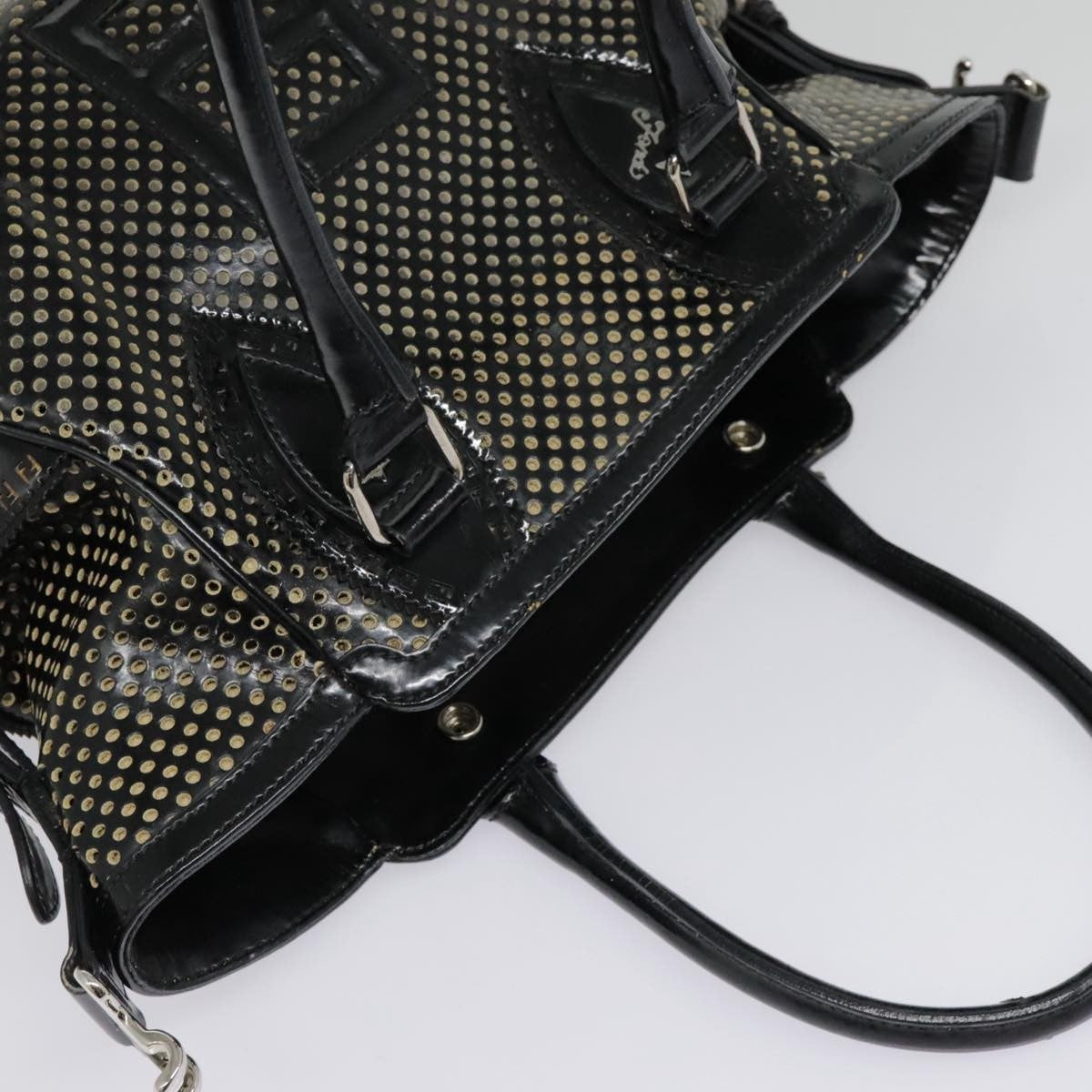 Fendi Bag Du Jour Perforated Leather, BLACK, LEATHER, Handbag