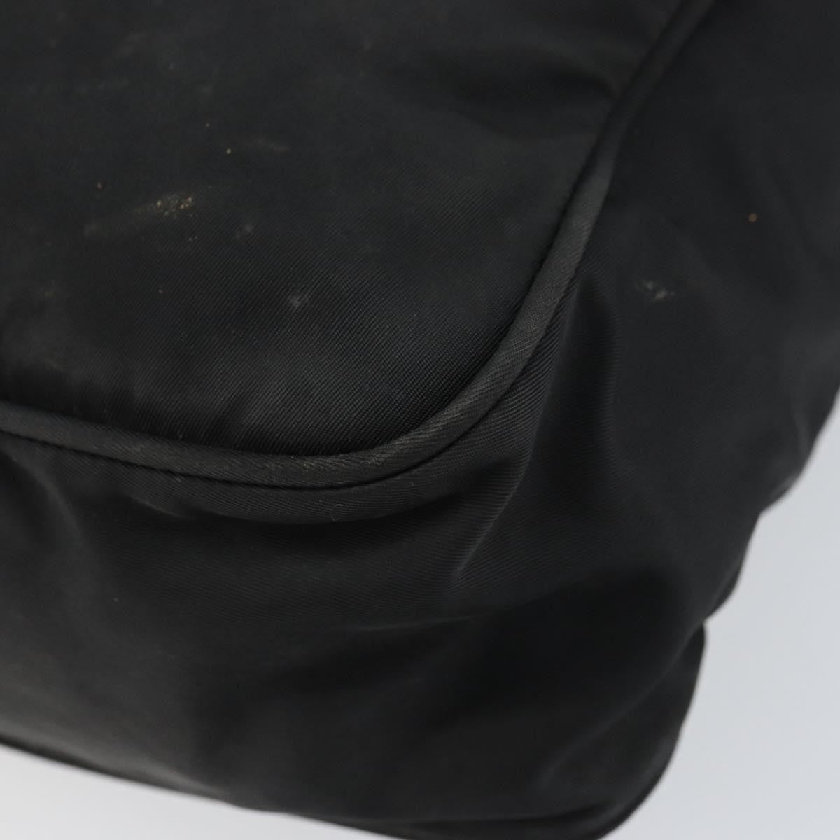 Prada Front Pocket Zip Messenger Bag Tessuto with Saffiano Leather, Black, Nylon, Shoulder Bag
