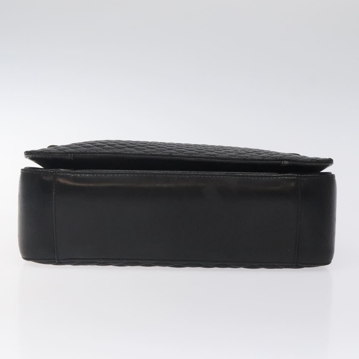 Bally Vintage Flap Handbag Quilted Leather, BLACK, LEATHER, Handbag
