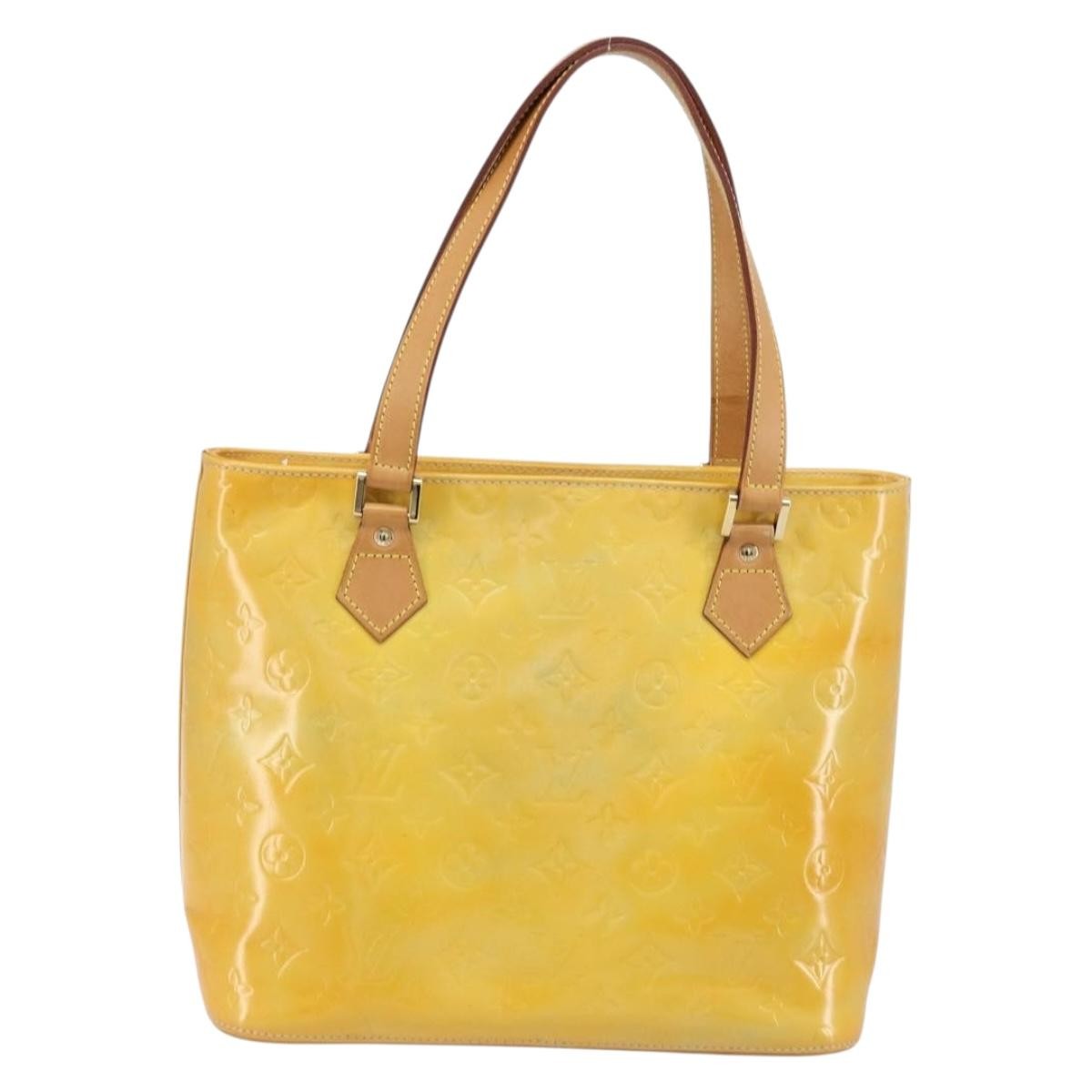 Louis Vuitton Houston Handbag Monogram Vernis, GRAY, PATENT_LEATHER, Tote bag