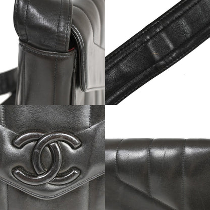 Chanel Mademoiselle Camera Bag Vertical Quilted Lambskin, BLACK, LEATHER, Shoulder bag