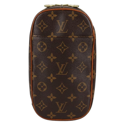 Louis Vuitton Pochette Gange Monogram Canvas, BROWN, CANVAS, Clutche & pouche