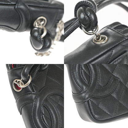 Chanel Cambon Pochette Quilted Leather, Black, Leather, Shoulder Bag