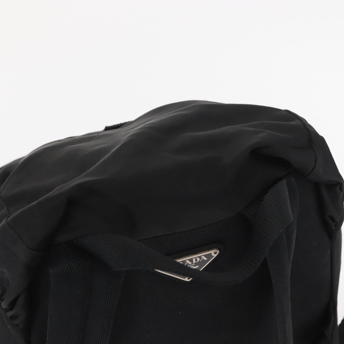 Prada Single Buckle Pocket Backpack Tessuto, BLACK, NYLON, Backpack