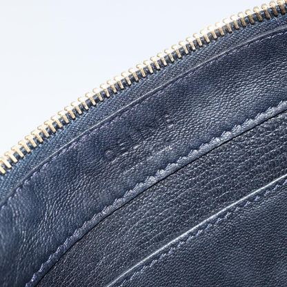 Celine Vintage Shoulder Bag Leather, NAVY, LEATHER, Shoulder bag