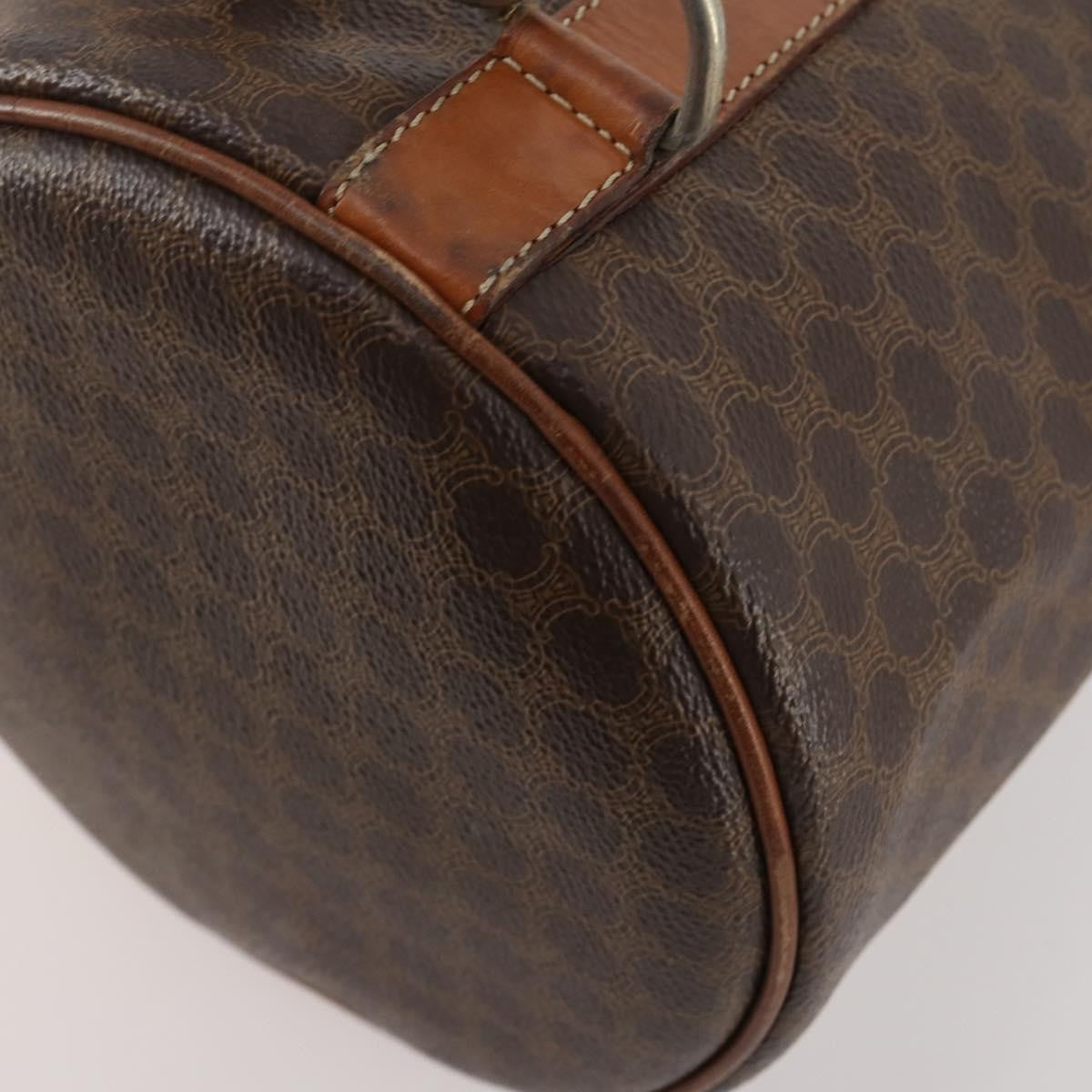 Celine Vintage Macadam Backpack Canvas and Leather, Brown, Canvas, Backpack
