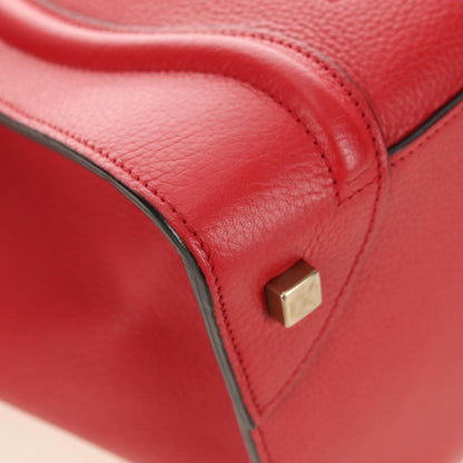 Celine Luggage Bag Grainy Leather, Red, Leather, Handbag