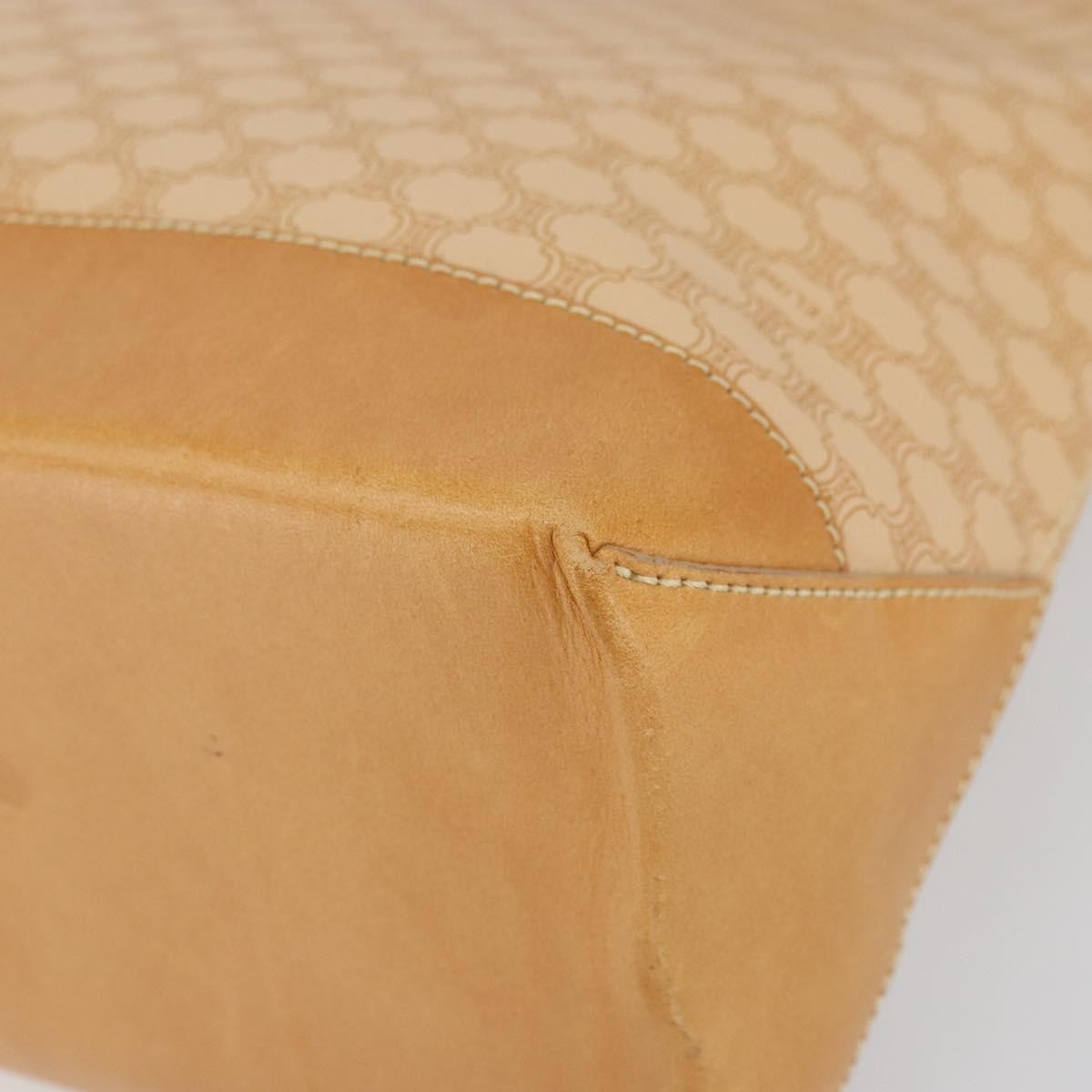 Celine Vintage Macadam Tote bag Canvas and Leather, BEIGE, CANVAS, Tote bag