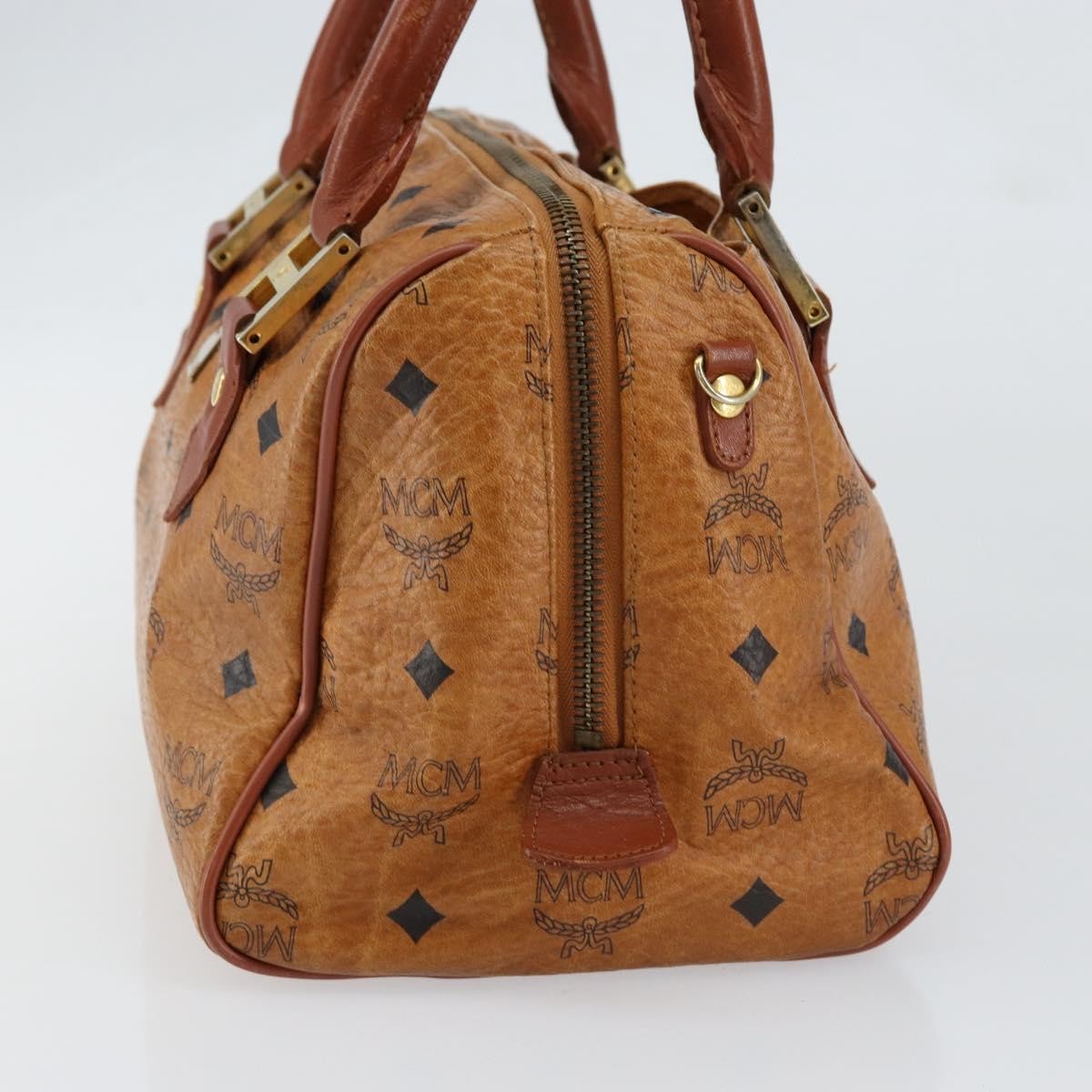 MCM Visetos logogramme Handbag Canvas and Leather, BROWN, CANVAS, Handbag