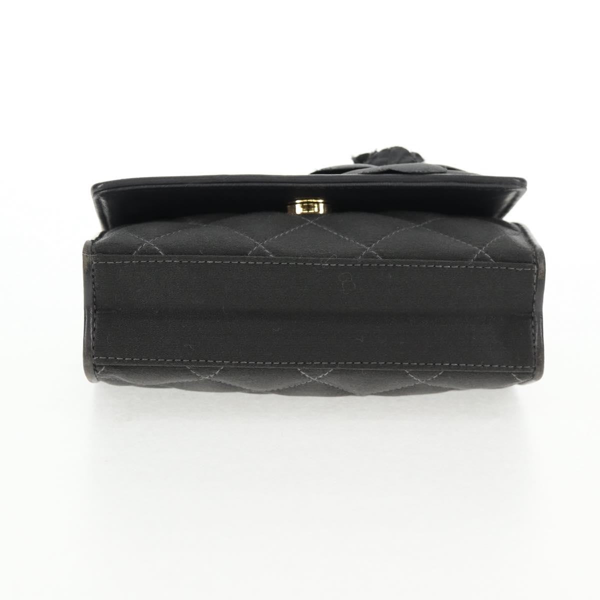 Chanel Vintage Camellia Flap Crossbody Bag Satin and Mesh, BLACK, SATIN, Shoulder bag