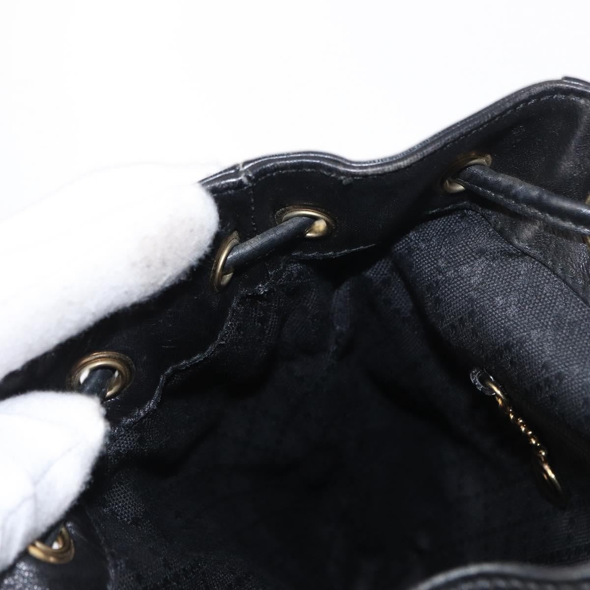 Gucci Vintage Bamboo Backpack Leather, BLACK, LEATHER, Backpack