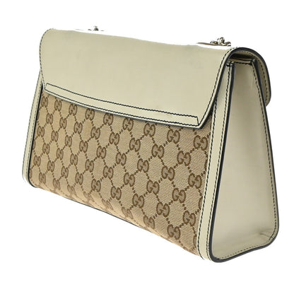 Gucci Emily Chain Flap Shoulder Bag GG Canvas and Leather, BROWN, CANVAS, Shoulder bag