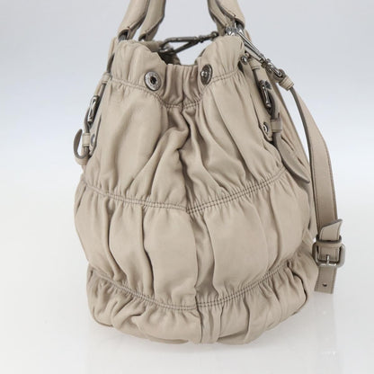 Prada Gaufre Convertible Tote Nappa Leather, BEIGE, LEATHER, Handbag
