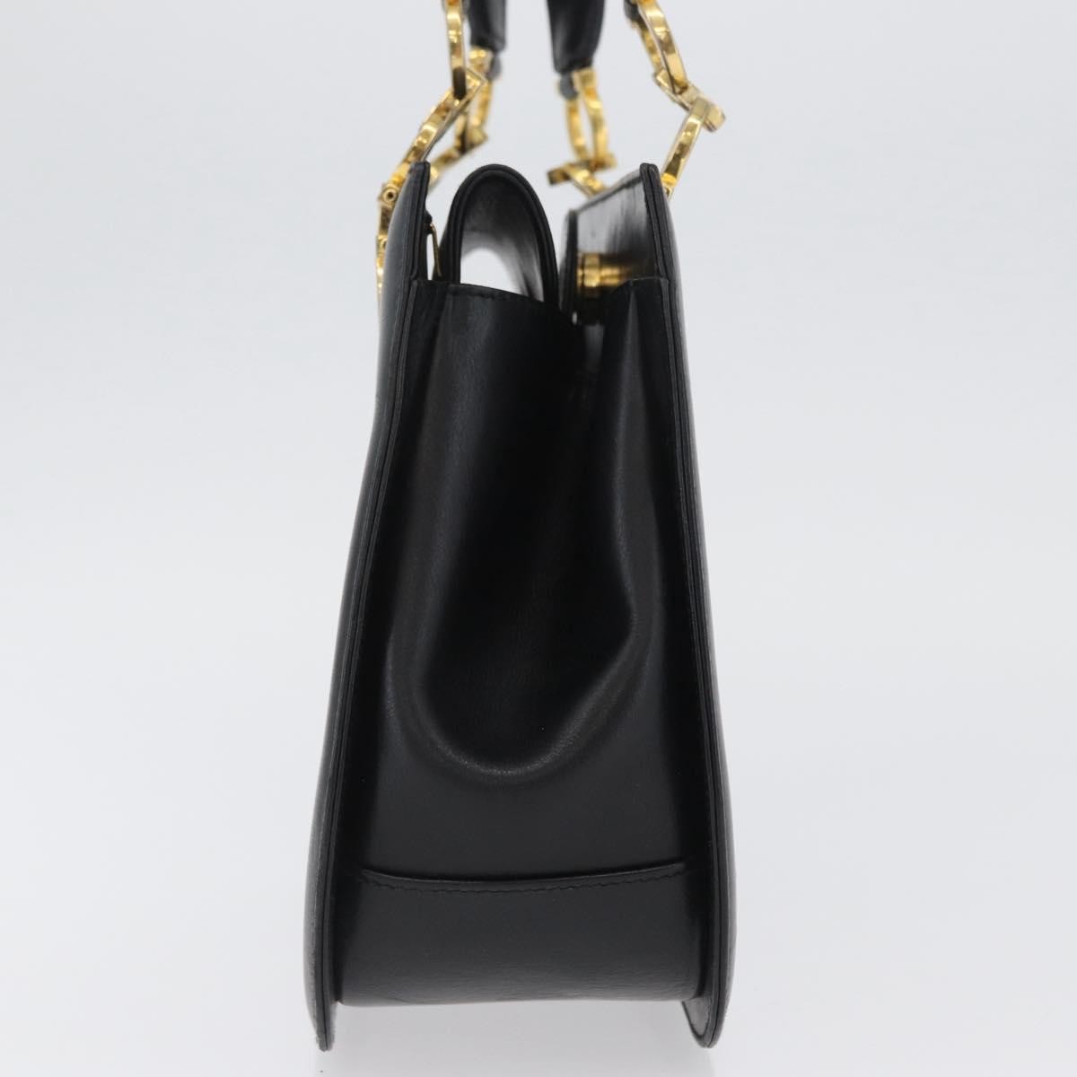 Salvatore Ferragamo Gancini handbag Leather, BLACK, LEATHER, Handbag