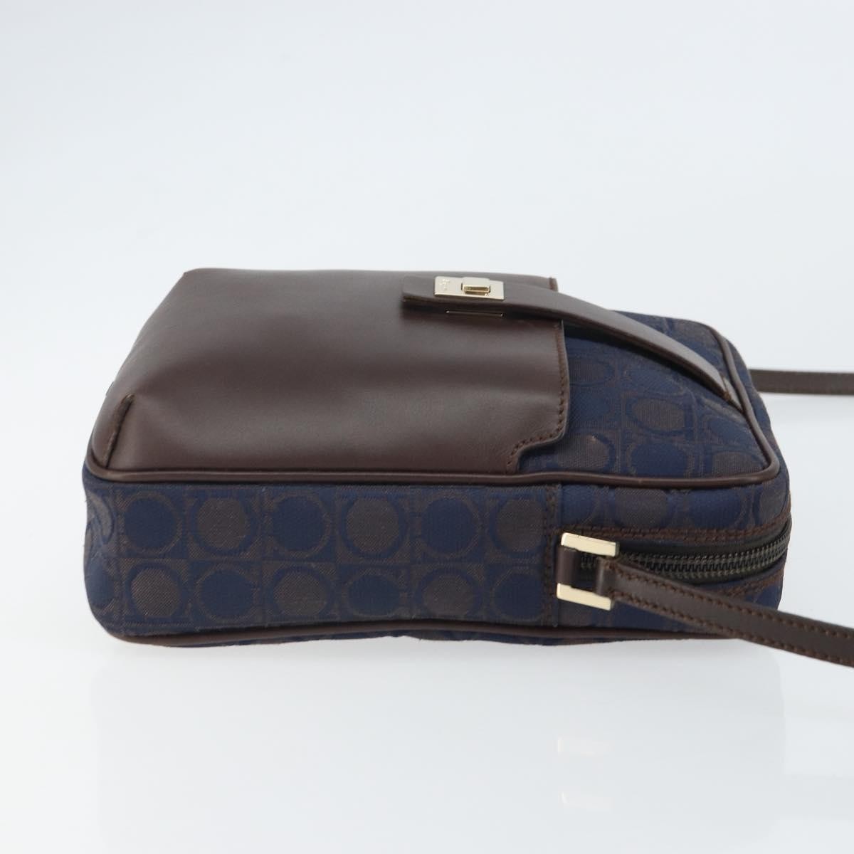Salvatore Ferragamo Gancini Shoulder Bag Nylon, Navy, Nylon, Shoulder Bag