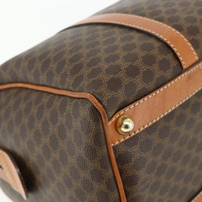Celine Vintage Macadam Boston bag Canvas and Leather, Brown, Canvas, Travel Bag