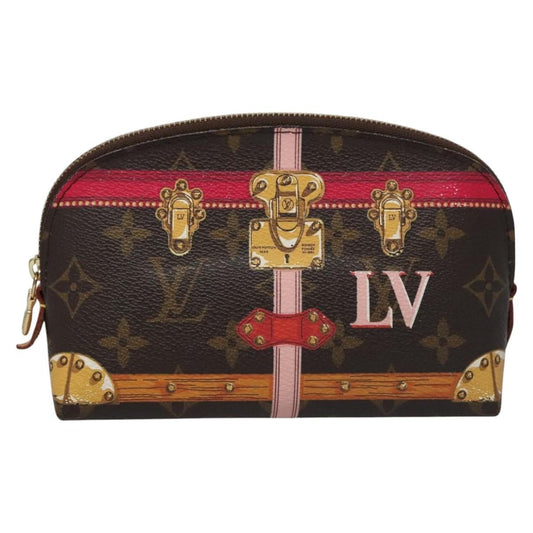 Louis Vuitton Cosmetic Pouch Limited Edition Summer Trunks Monogram Canvas, BROWN, CANVAS, Toiletry Case
