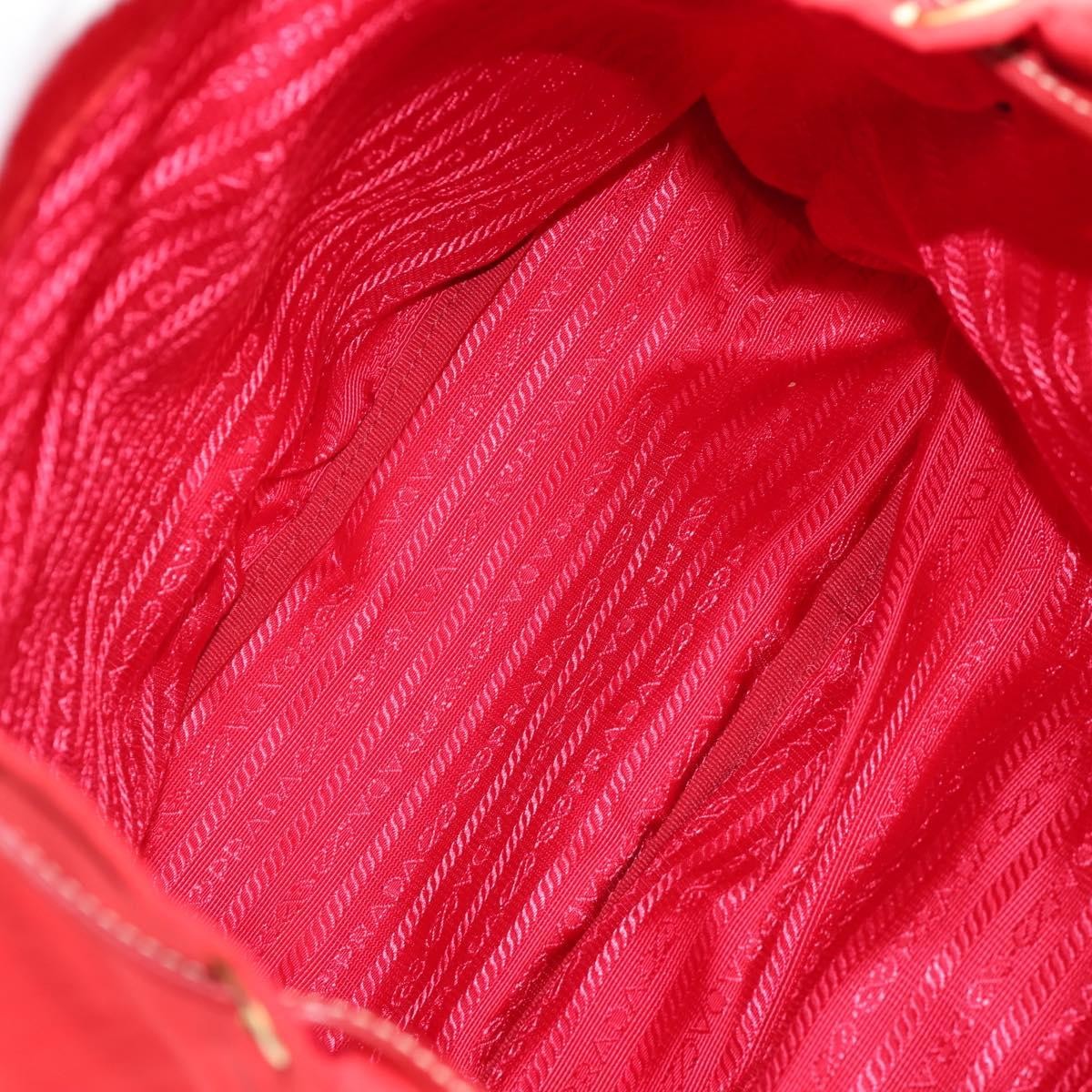 Prada Vela Double Front Pocket Backpack Tessuto with Saffiano Leather, Red, Nylon, Backpack
