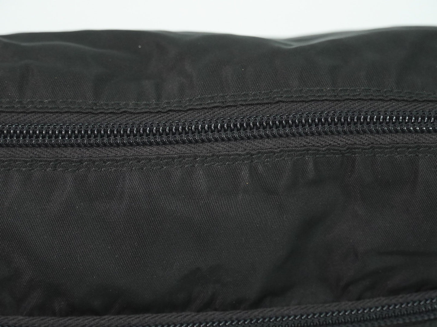 Prada Front Zip Messenger Bag Tessuto, Black, Nylon, Shoulder Bag