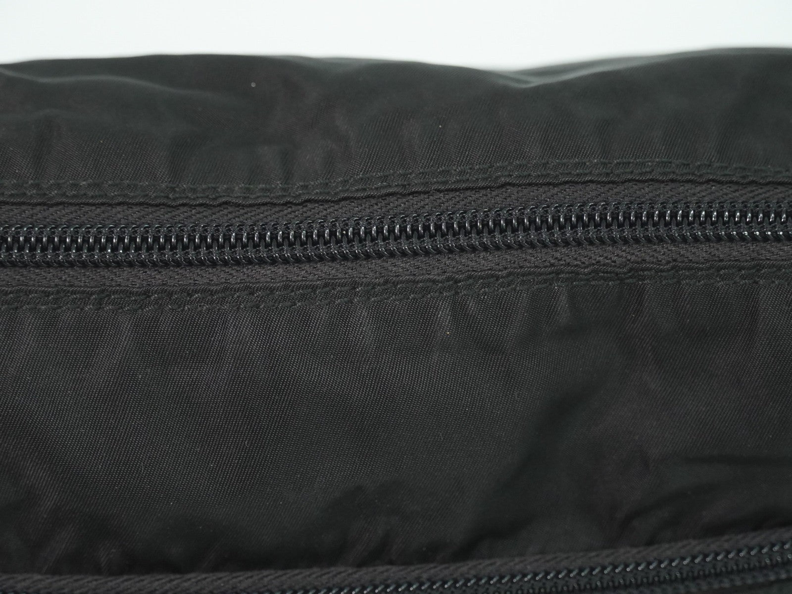 Prada Front Zip Messenger Bag Tessuto, Black, Nylon, Shoulder Bag