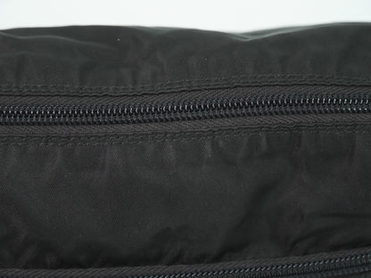 Prada Front Zip Messenger Bag Tessuto, Black, Nylon, Shoulder Bag