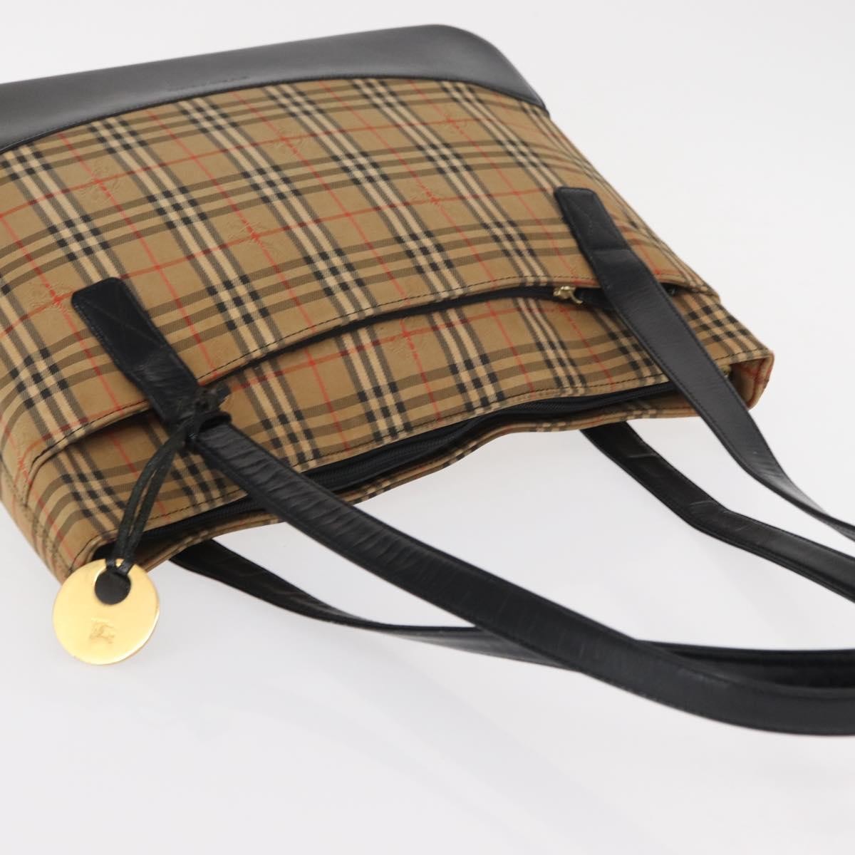 Burberry Nova check Shoulder bag Canvas, BEIGE, CANVAS, Shoulder bag