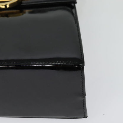 Salvatore Ferragamo Gancini Convertible Top Handle Bag Patent Leather, BLACK, PATENT_LEATHER, Handbag