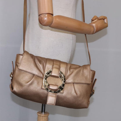 Bvlgari Chandra Flap Shoulder Bag Leather, GOLD, LEATHER, Shoulder bag
