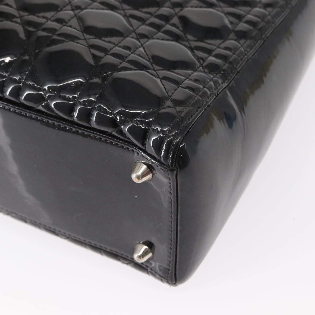 Christian Dior Lady Dior Bag Cannage Quilt Patent, BLACK, PATENT_LEATHER, Handbag