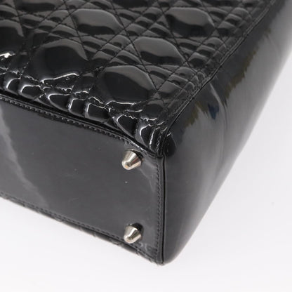 Christian Dior Lady Dior Bag Cannage Quilt Patent, BLACK, PATENT_LEATHER, Handbag