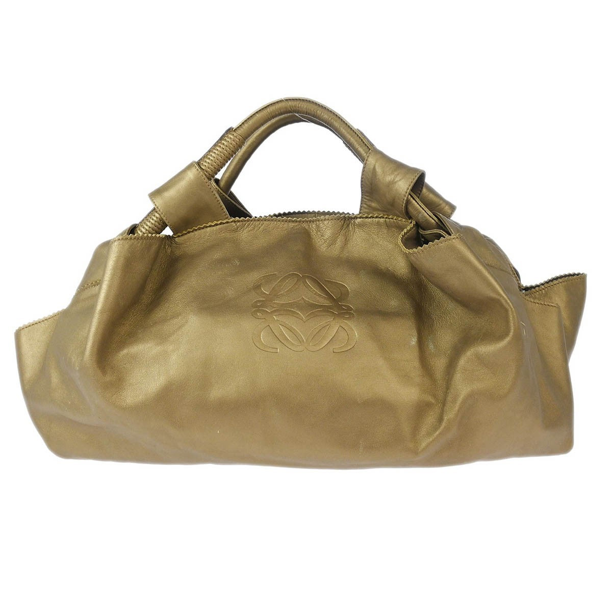 Loewe Anagram Logo Nappa Aire Hand Bag Leather, GOLD, LEATHER, Handbag