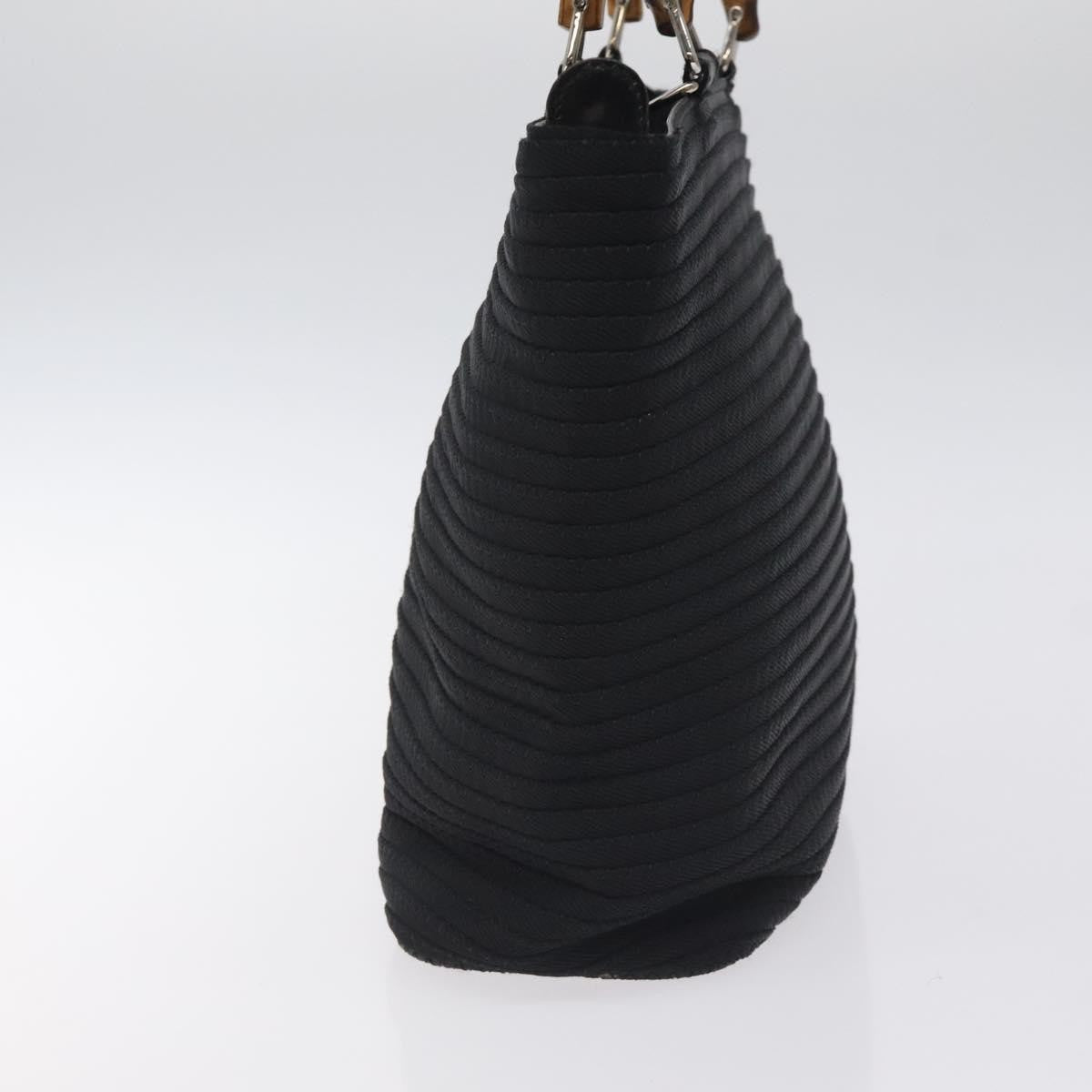 Gucci Vintage Bamboo Handle Tote Nylon, BLACK, NYLON, Tote bag