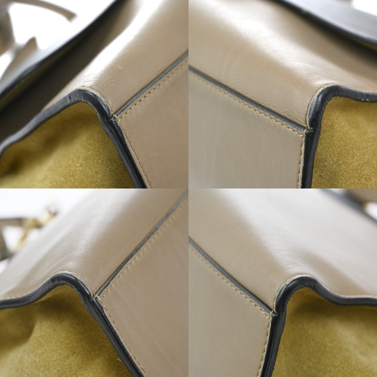 Celine Tricolor Trapeze Bag Leather, BEIGE, LEATHER, Shoulder bag
