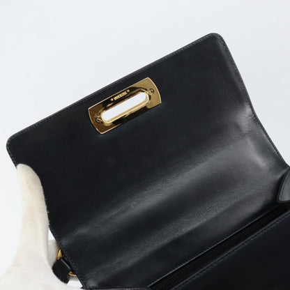 Salvatore Ferragamo Gancini Shoulder Bag Leather, NAVY, LEATHER, Shoulder bag