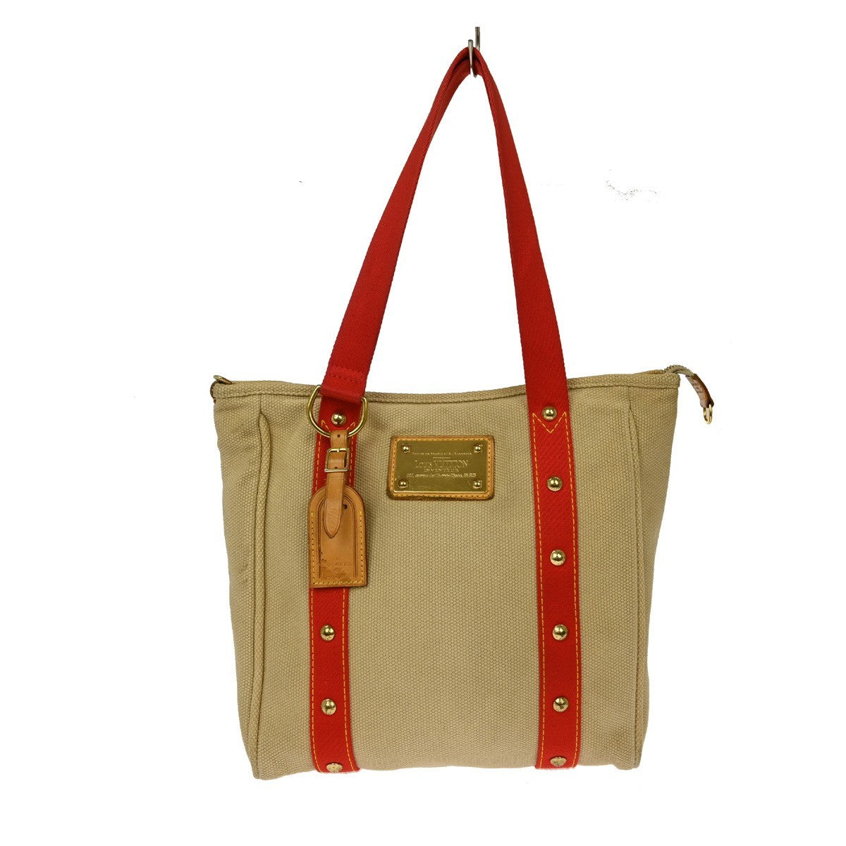 Louis Vuitton Antigua Tote Canvas, BEIGE, CANVAS, Tote bag