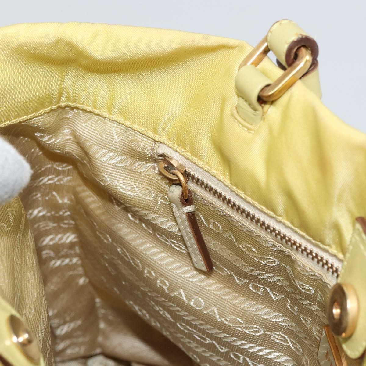 Prada Vintage Tote Nylon, Yellow, Nylon, Tote Bag