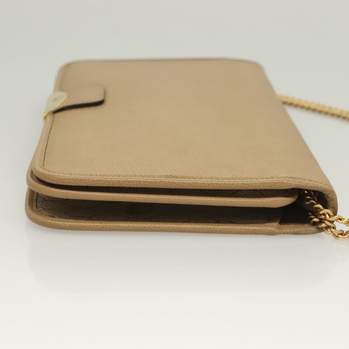 Christian Dior Vintage Honeycomb chain Canvas, BEIGE, LEATHER, Shoulder bag