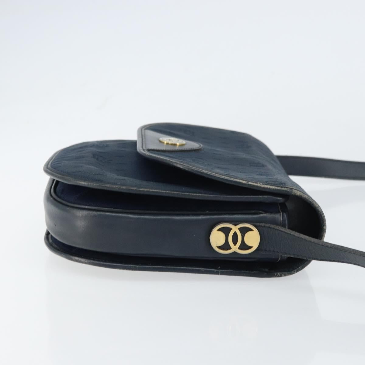 Christian Dior Vintage Honeycomb Shoulder Bag Canvas, NAVY, CANVAS, Shoulder bag