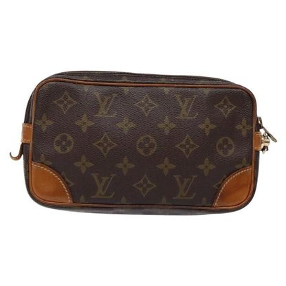 Louis Vuitton Marly Dragonne Clutch Monogram Canvas, BROWN, CANVAS, Clutche & pouche