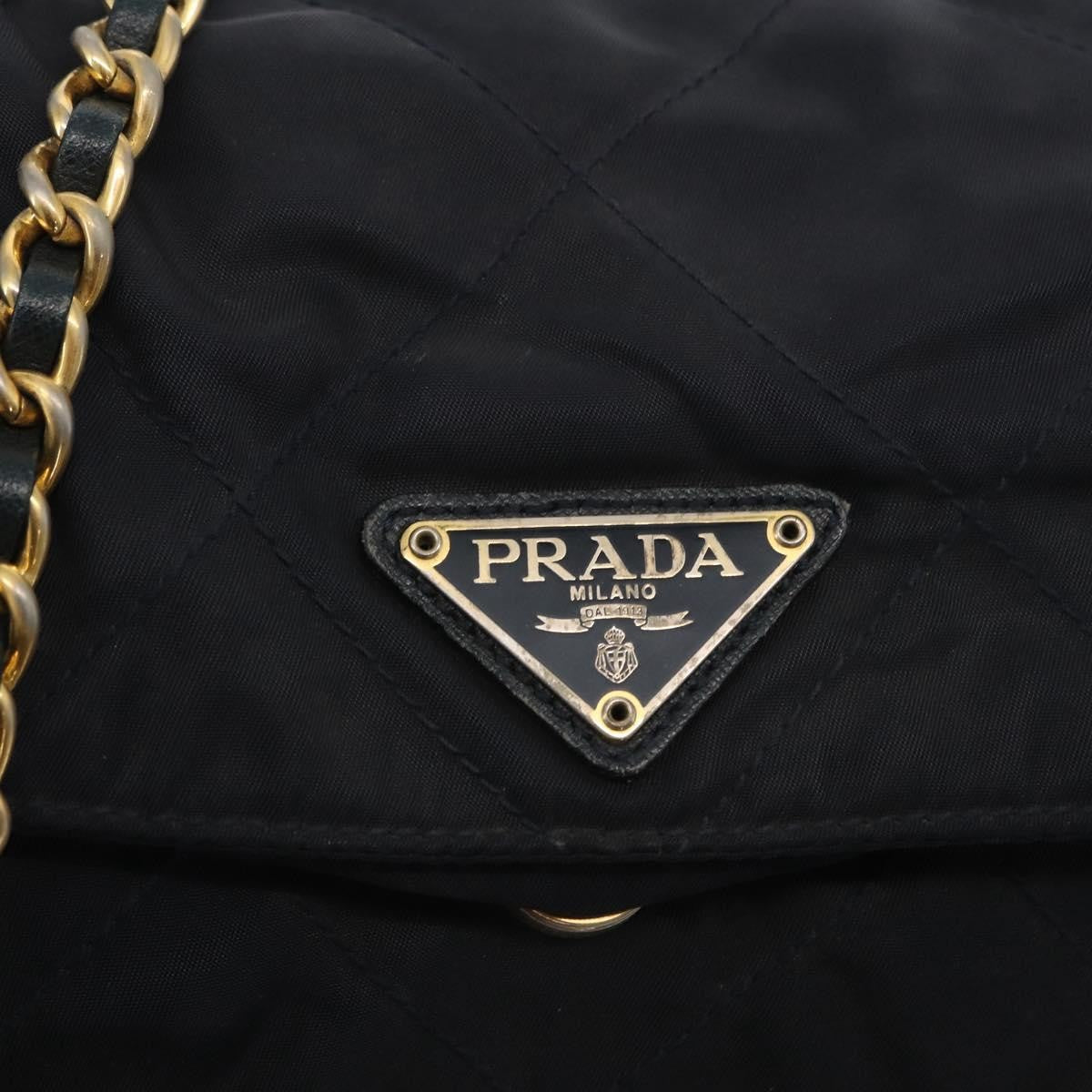 Prada Chain Shoulder Bag Tessuto, Navy, Nylon, Shoulder Bag