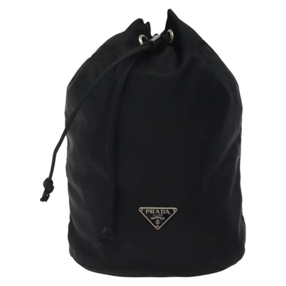 Prada Vela Drawstring Bucket Wristlet Pouch Tessuto, BLACK, NYLON, Clutche & pouche
