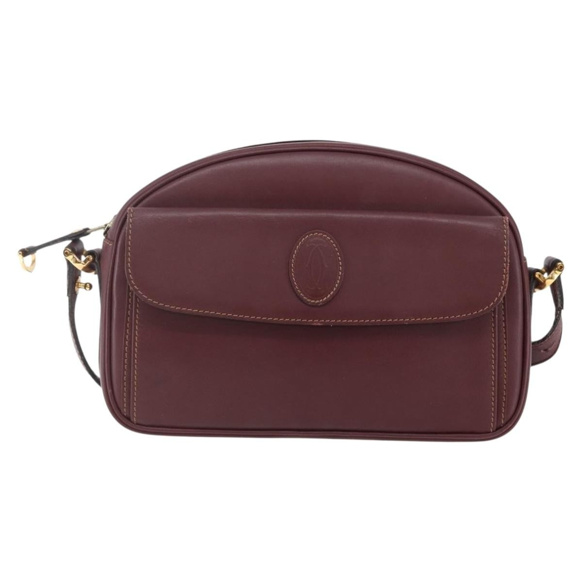 cartier Must de Cartier Shoulder Bag Leather, BURGUNDY, LEATHER, Shoulder bag