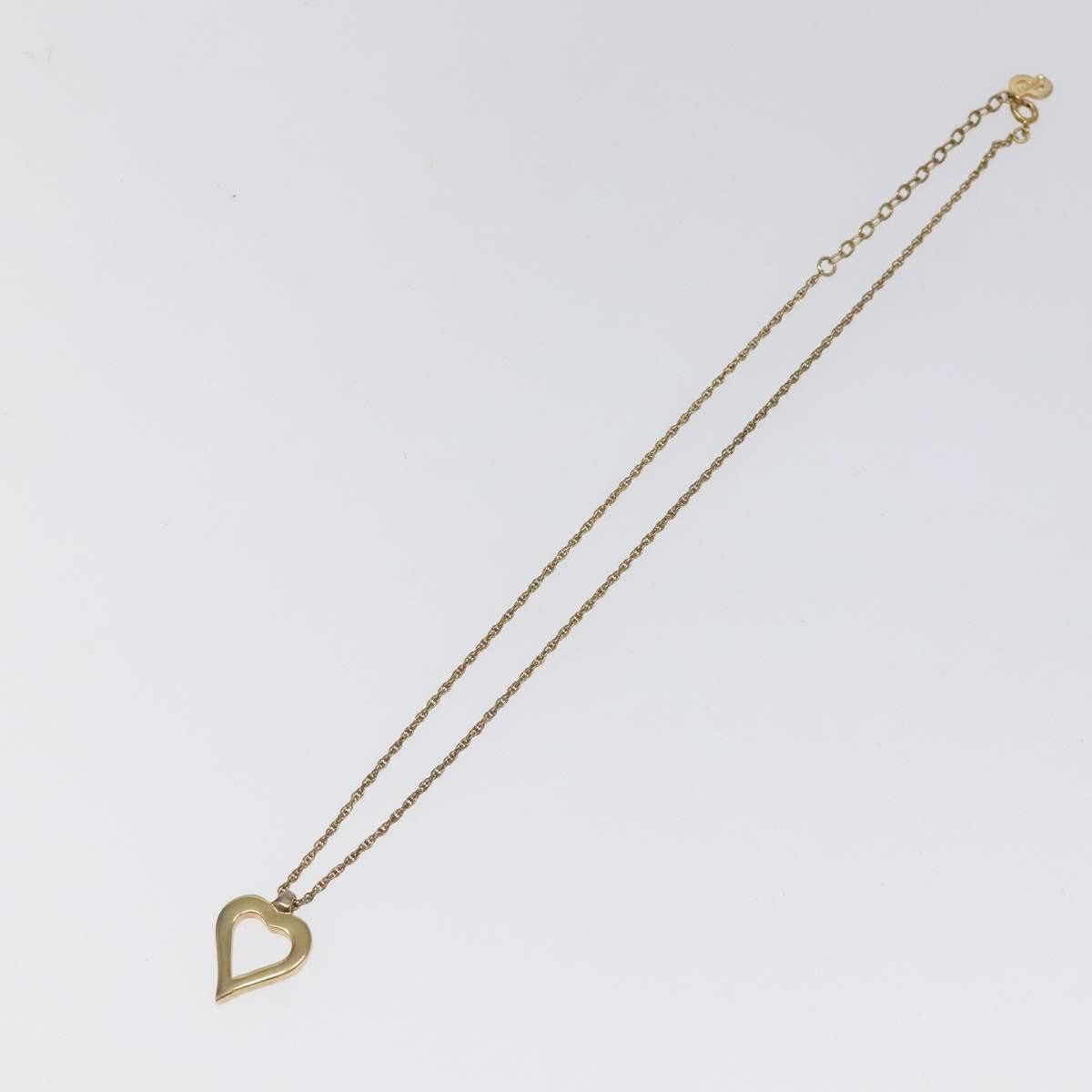Christian Dior Logo Heart Pendant Necklace Metal, GOLD, METAL, Necklace