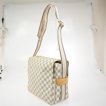 Louis Vuitton Naviglio Handbag Damier, WHITE, CANVAS, Shoulder bag