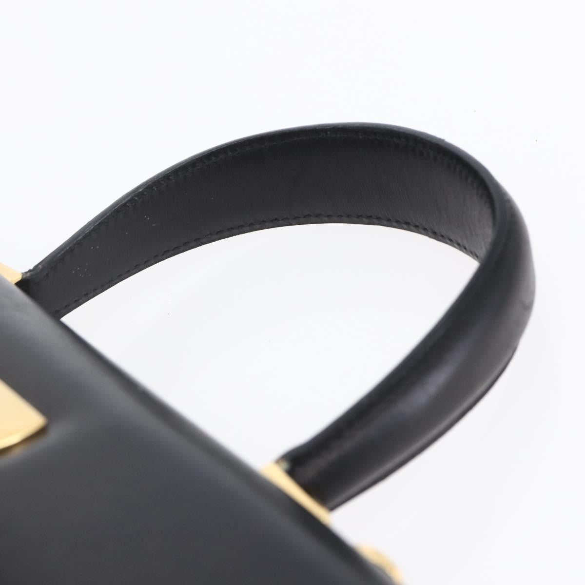 Salvatore Ferragamo Gancini handbag Leather, BLACK, LEATHER, Handbag