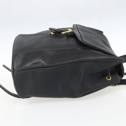 Bally Vintage Backpack Leather, Black, Leather, Backpack