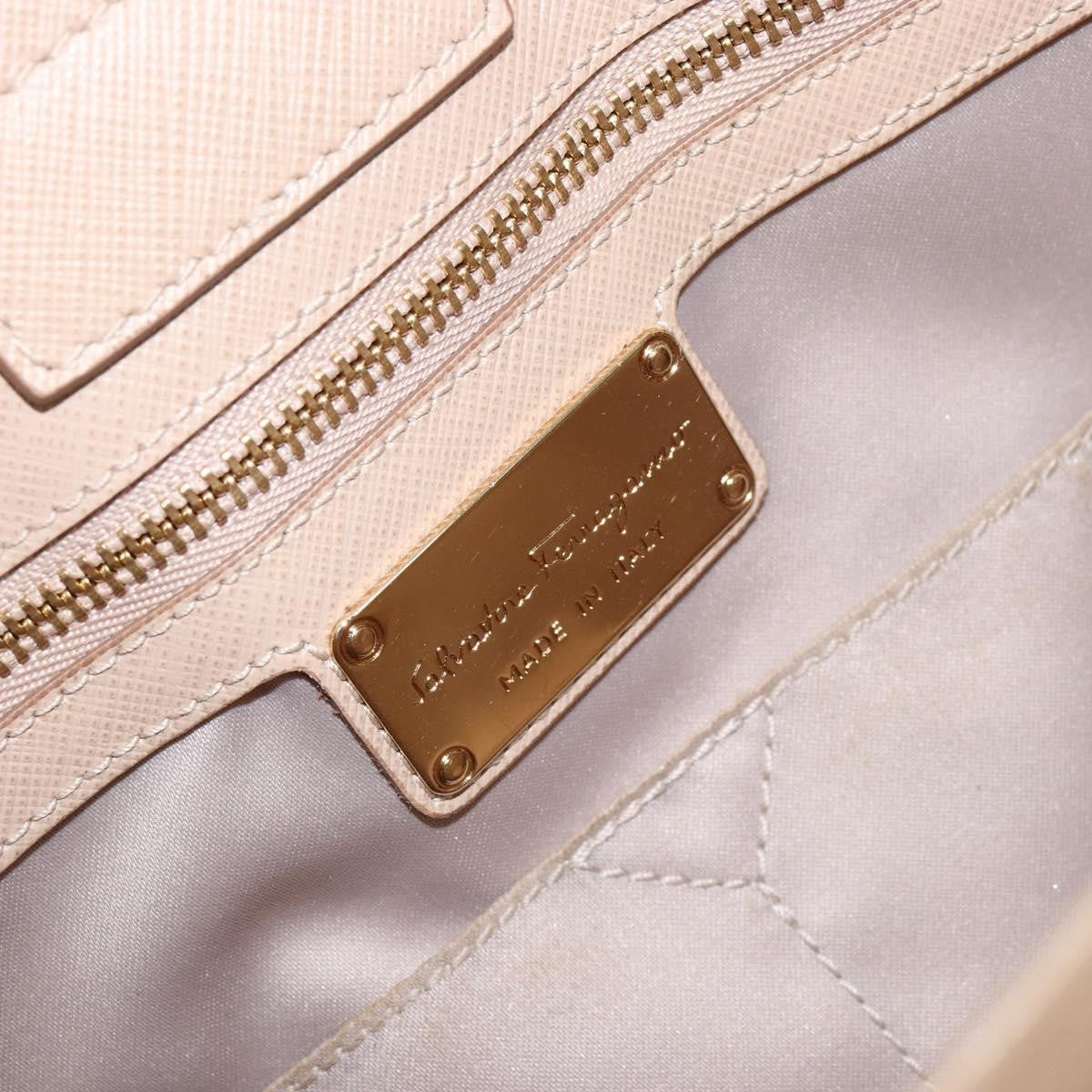 Salvatore Ferragamo Vala Shoulder Bag Leather, BEIGE, LEATHER, Shoulder bag