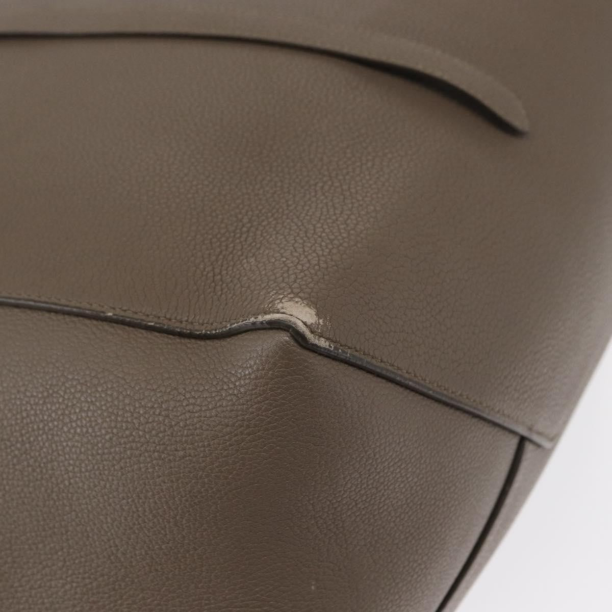 Celine Phantom Tie Cabas Tote Leather, GRAY, LEATHER, Tote bag