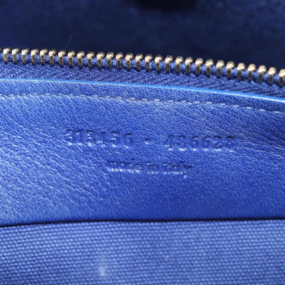 Saint Laurent Muse Two Bag Leather with Canvas, BLUE, LEATHER, Handbag