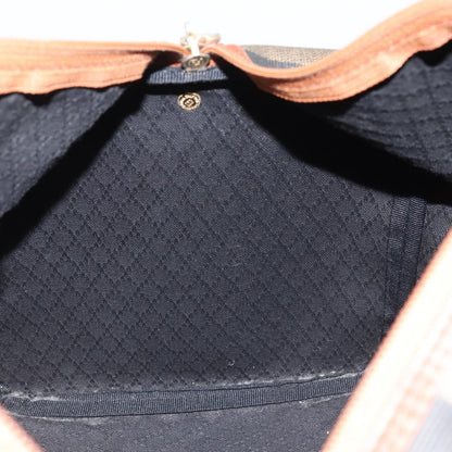 Fendi Vintage Pequin Boston Bag Coated Canvas, Brown, Canvas, Travel Bag